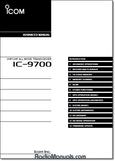 Icom IC-9700 Advanced Instruction Manual